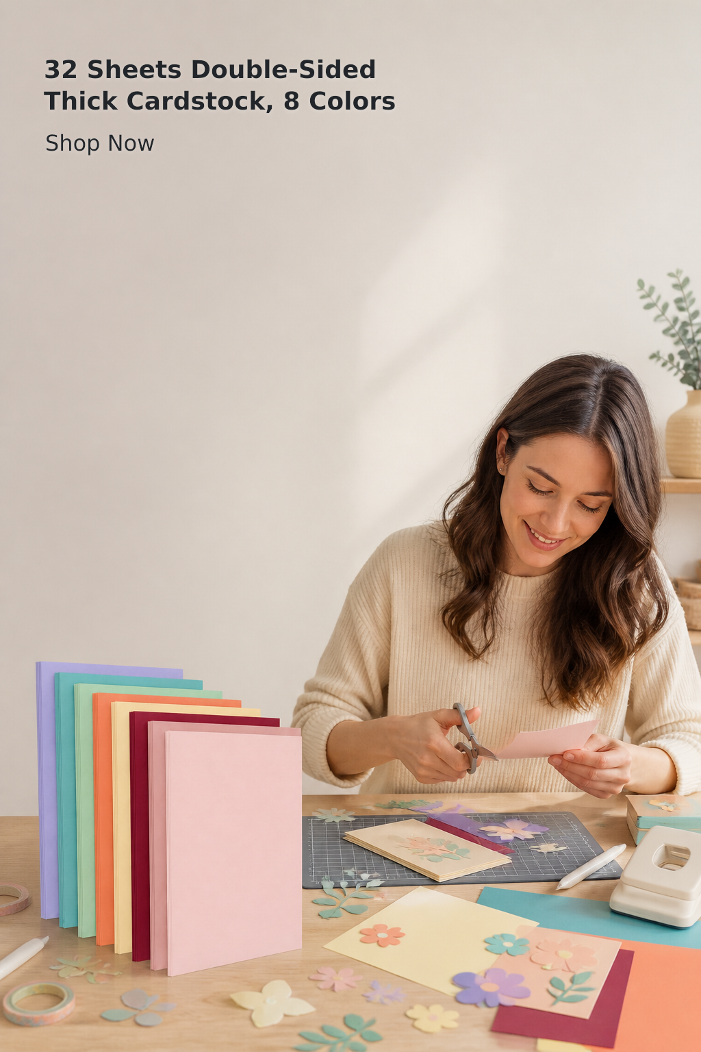 32-Sheet Double-Sided 250 GSM Colored Cardstock